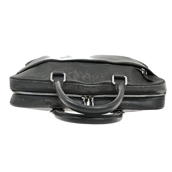 LOUIS VUITTON LV Logo Igor Business Hand Bag Taiga Leather Black - Picture 3 of 5